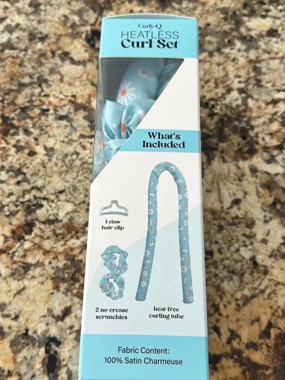 Curly-Q Heatless Curl Set Light Blue NIB